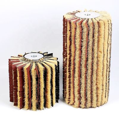 Polish Wood Cylindrical Sandpaper Brush for metal surface finishing
