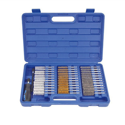 38pcs 1/4 inch Hex shank Wire Brush Drill Attachments Stainless Steel Brass Nylon Wire With Handle