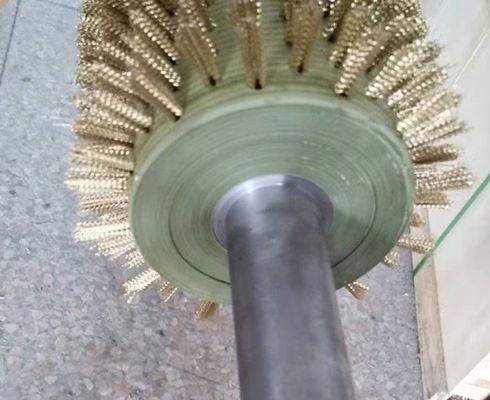Industrial Custom Size Copper Wire / Brass Steel Wire Bristles Cylinder Brush Hair Transplanting Roller Brush