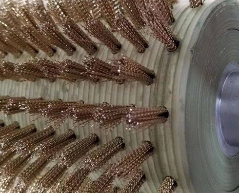 Industrial Custom Size Copper Wire / Brass Steel Wire Bristles Cylinder Brush Hair Transplanting Roller Brush