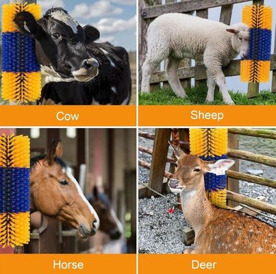 Customizable Industrial Cattle Cleaning Nylon Bristles Cow Massage Brush Livestock Scratching Brush