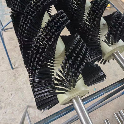 custom Spiral Roller Brush High Density Nylon Brush Aluminum Alloy/Galvanized Iron Base For Food And Printing Industry