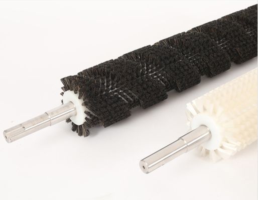 custom Spiral Roller Brush High Density Nylon Brush Aluminum Alloy/Galvanized Iron Base For Food And Printing Industry