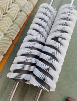 Industrial Nylon Cylindrical Brush Stainless Shaft Glass Cleaning Brush Vegetable And Fruit Polishing Roller Brush